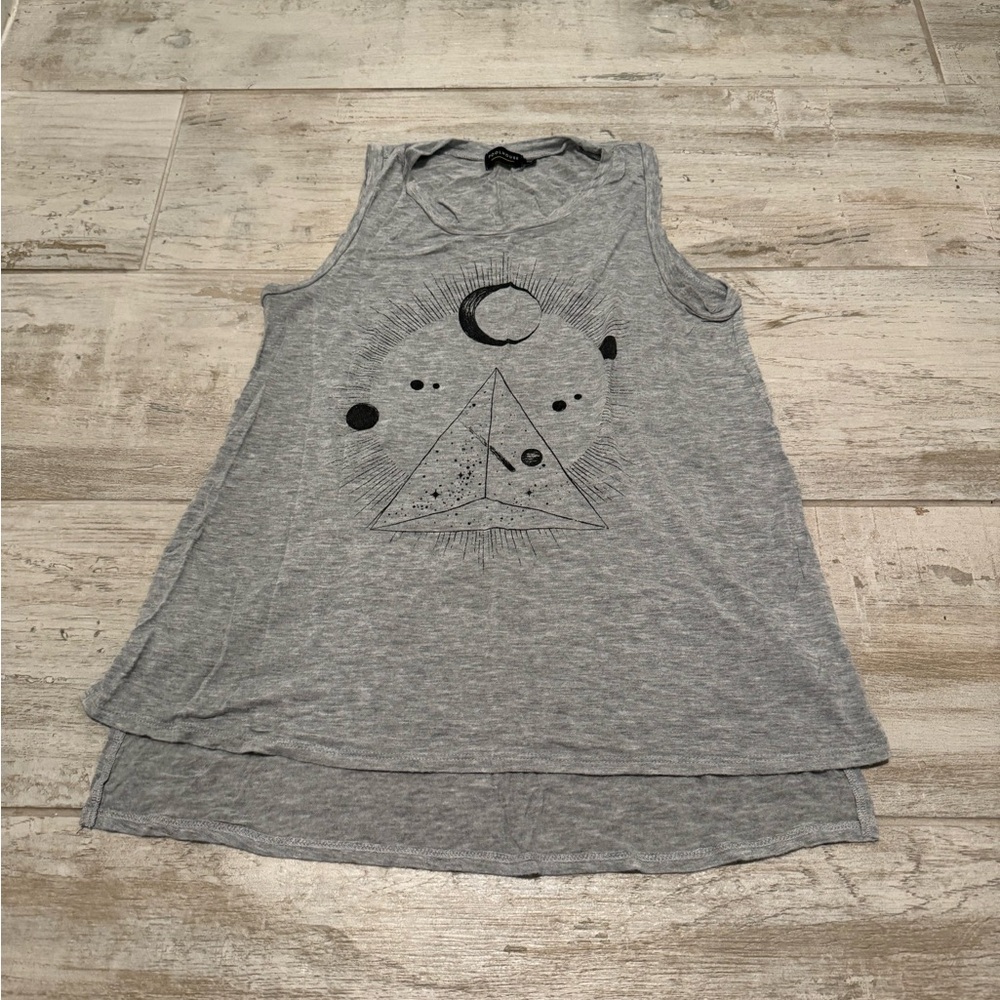 Gray Graphic Tank Top